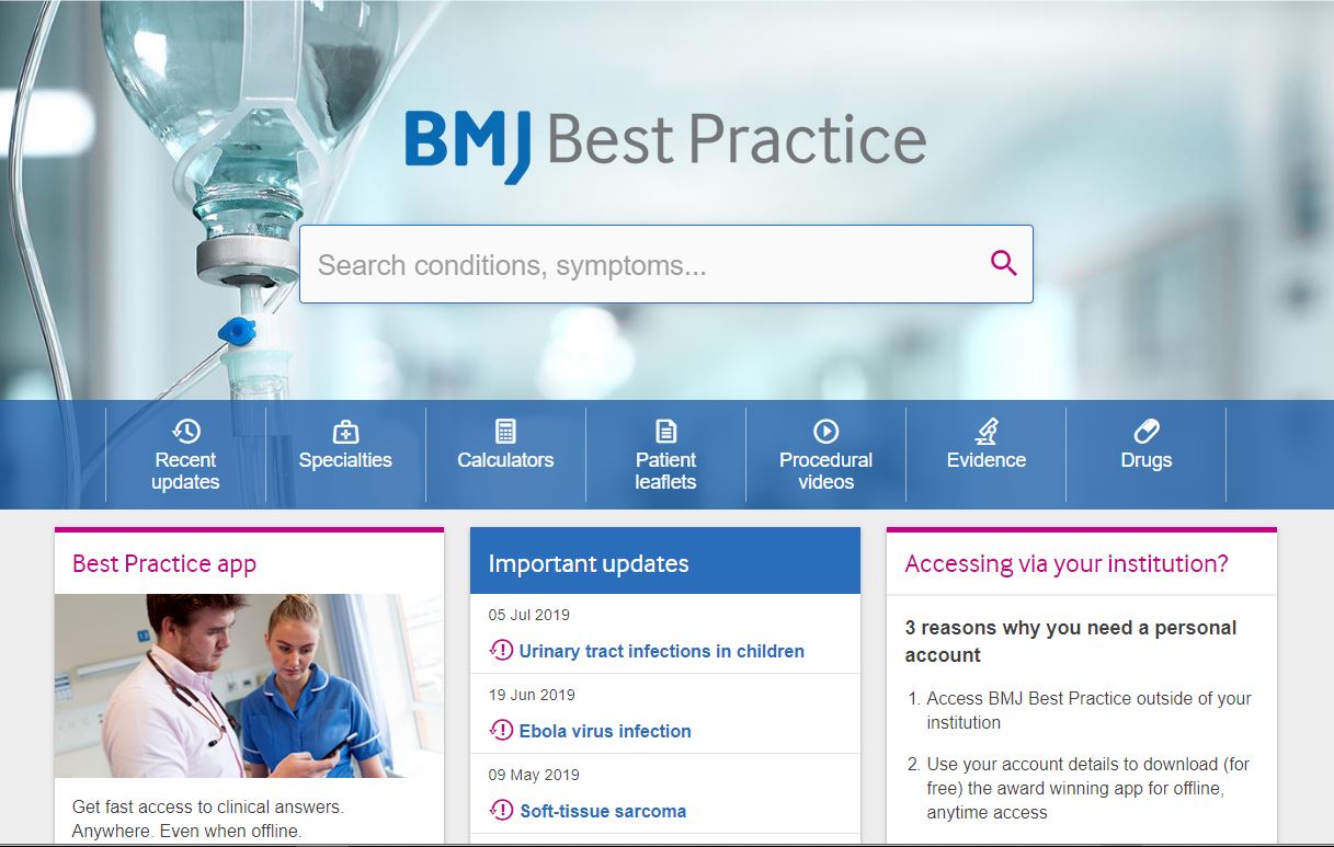 BMJ Best Practice臨床決策參考資料庫